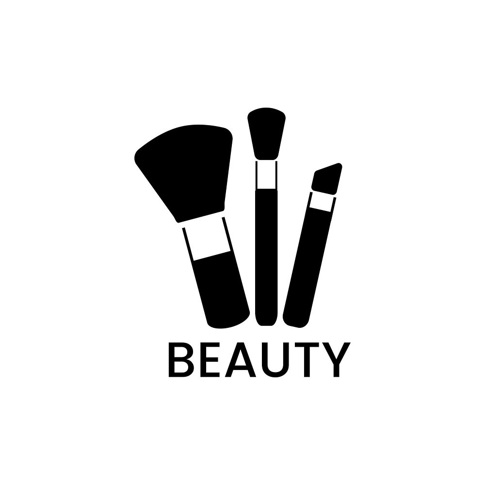 Black makeup brushes icon cosmetic vector