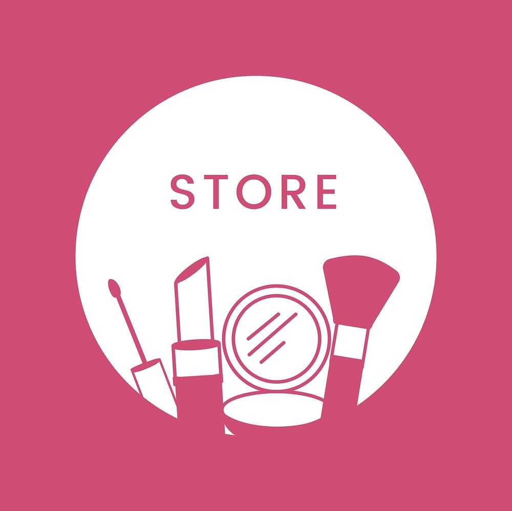 White beauty store logo cosmetics vector