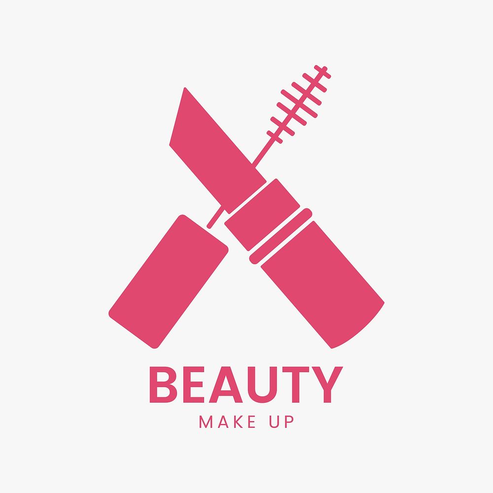 Pink mascara icon cosmetics vector