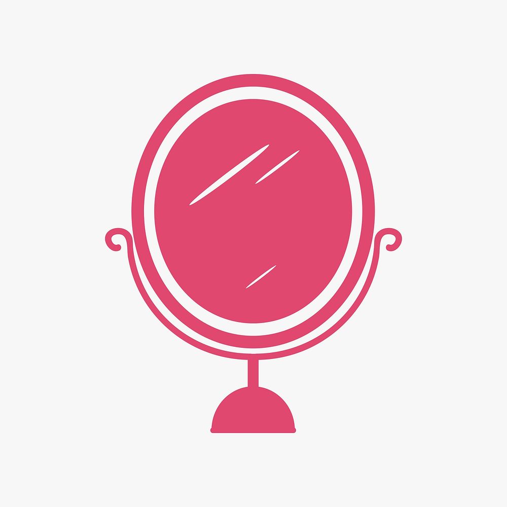 Pink mirror icon cosmetics vector