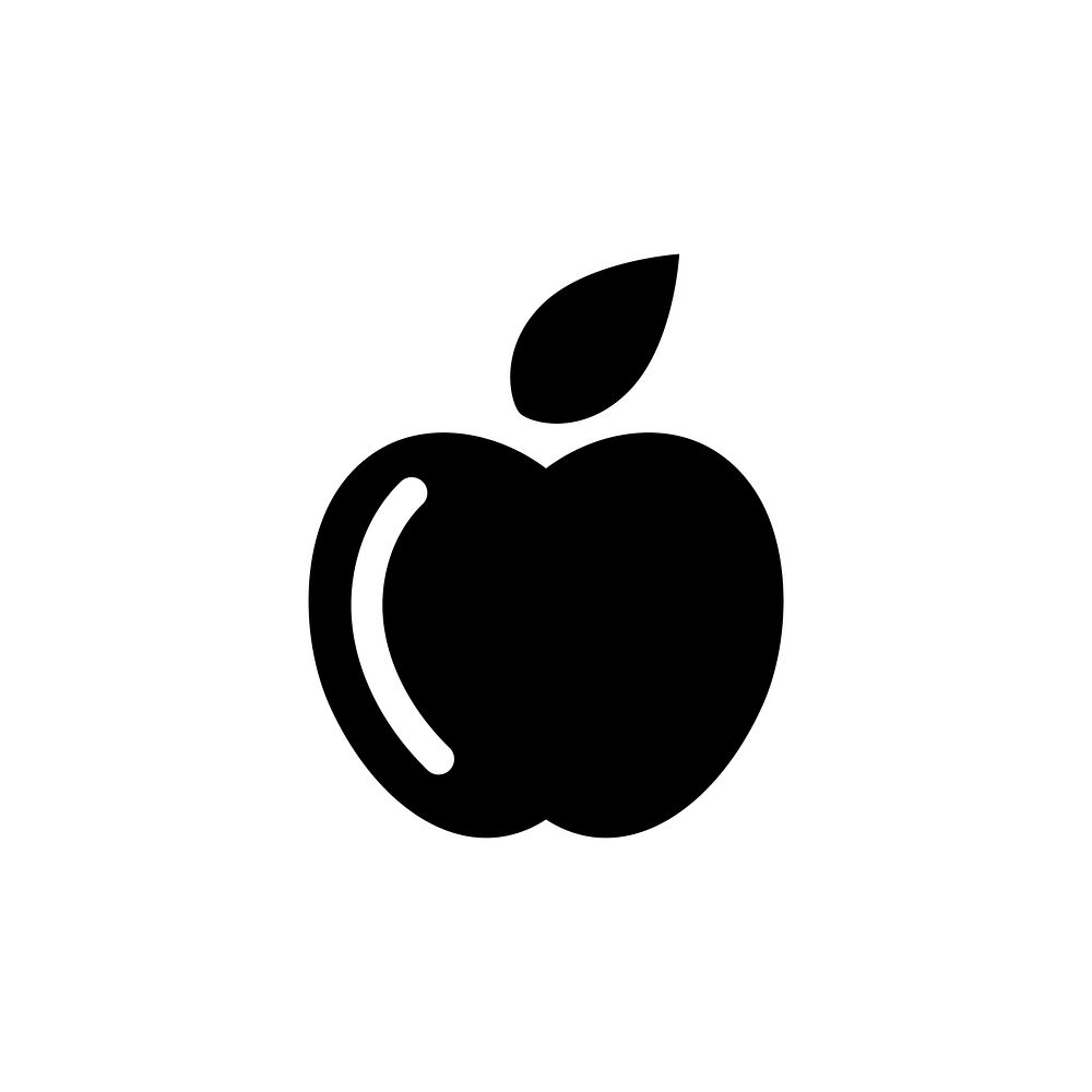 Black colored apple logo vector