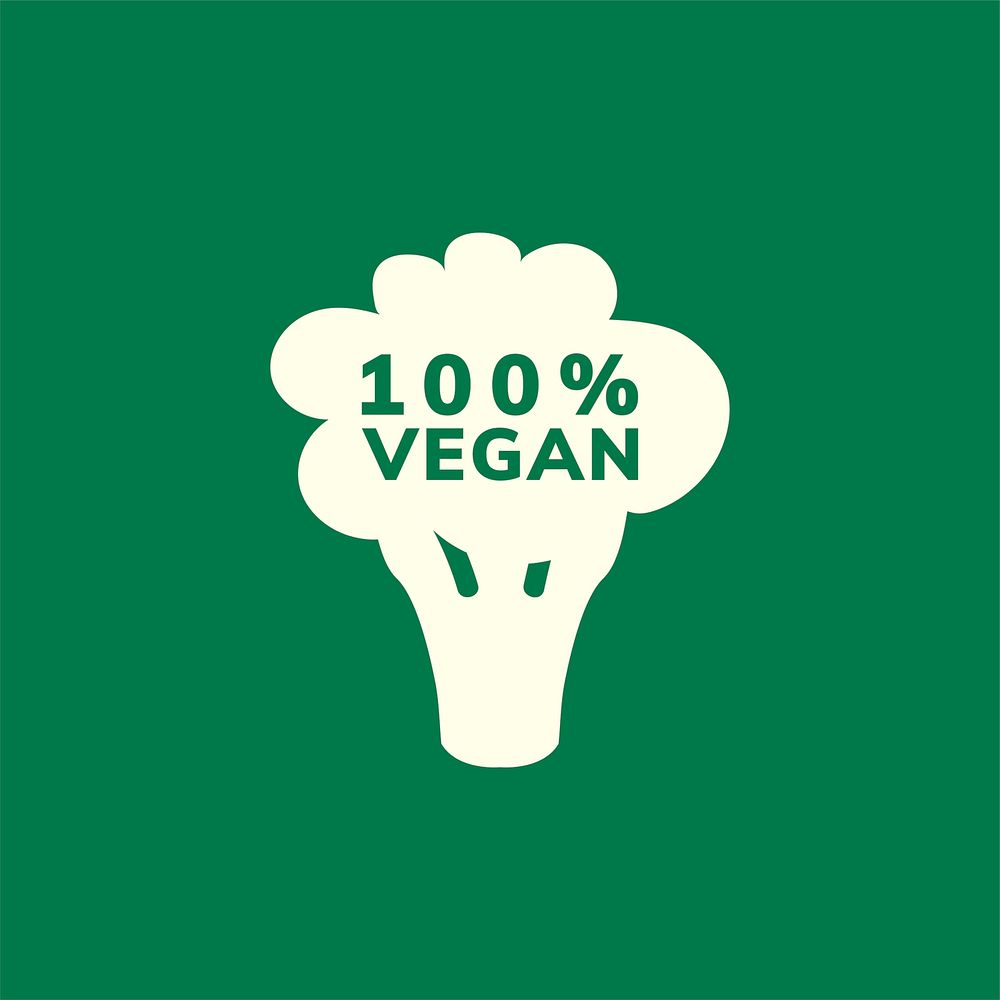 Vegan typography in a broccoli vector