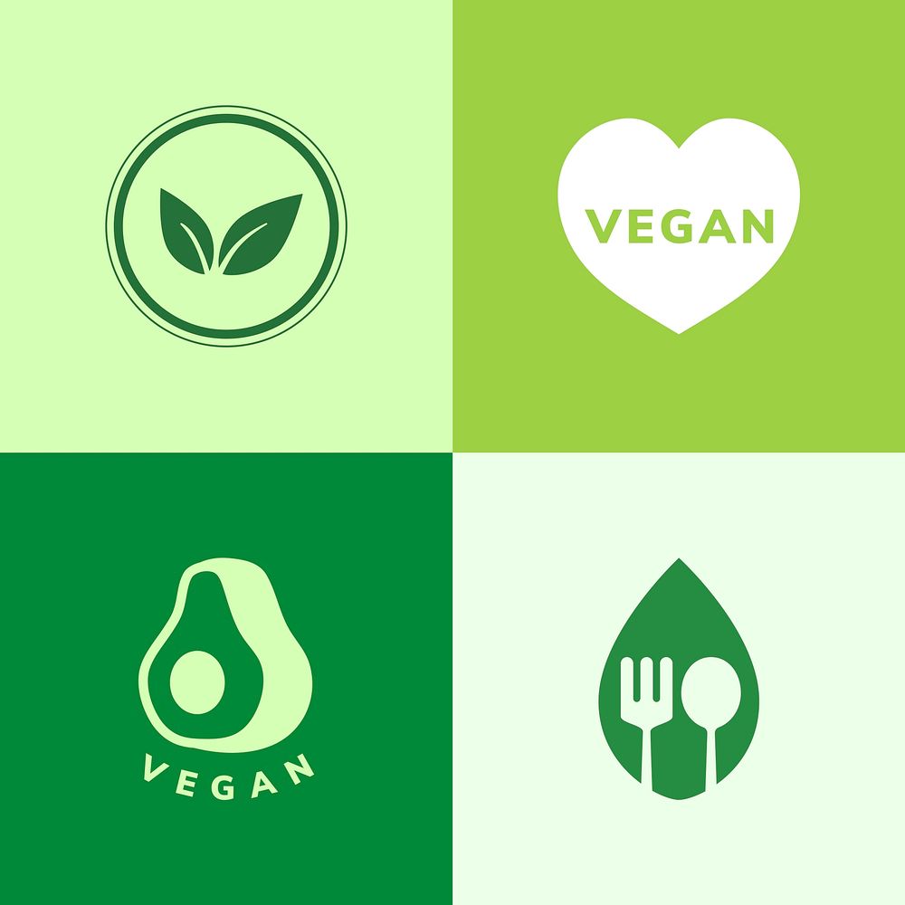 Collection of vegan icon vectors