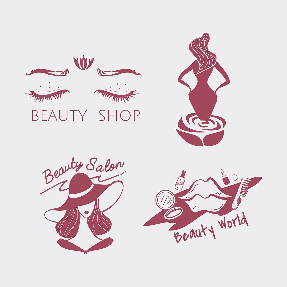 Set of women's beauty and style icons vector