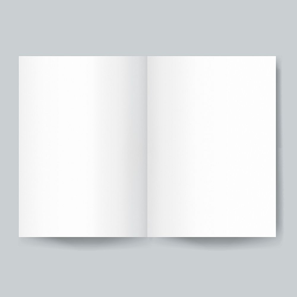 Blank book or magazine template mockup vector