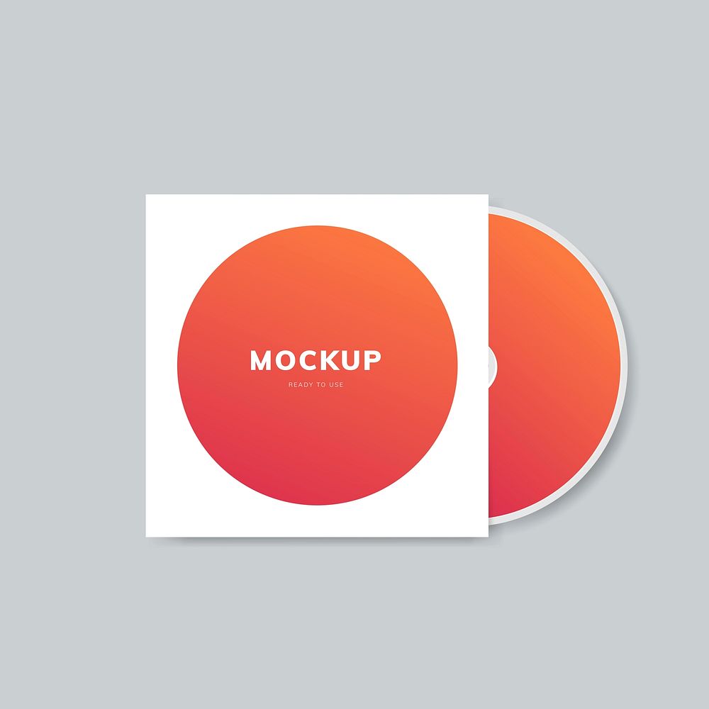 CD cover design mockup vector