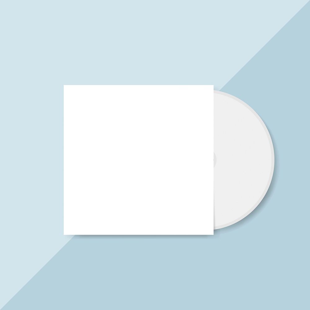 Blank CD cover design mockup vector