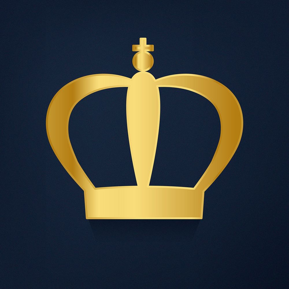 Golden crown on blue background vector