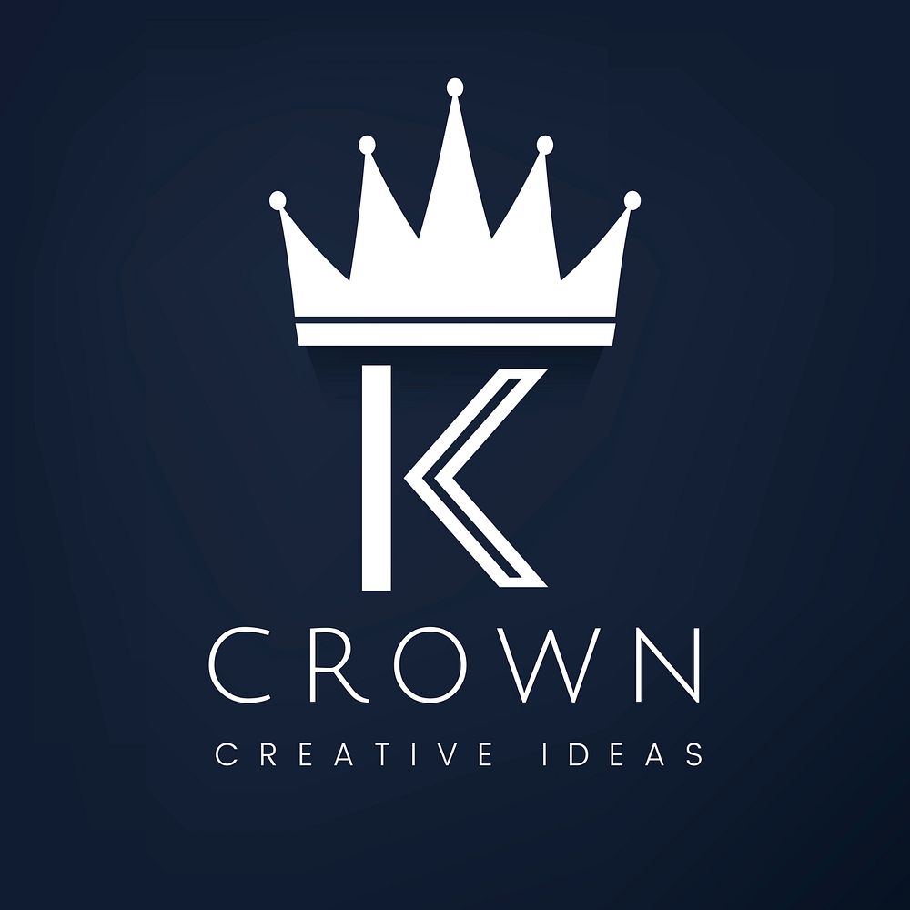 Premium K crown brand vector