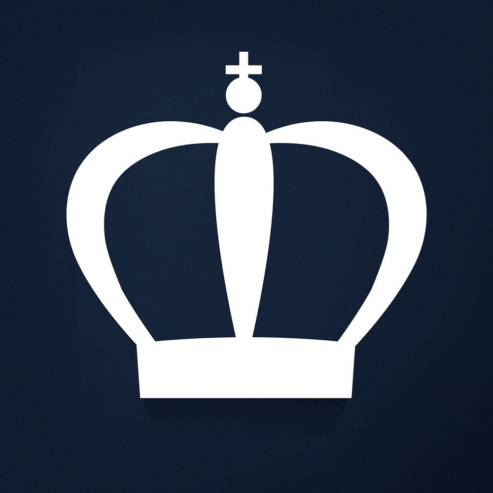 White crown on navy blue vector