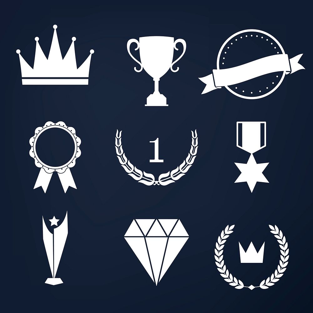 Set of awards and badges vector