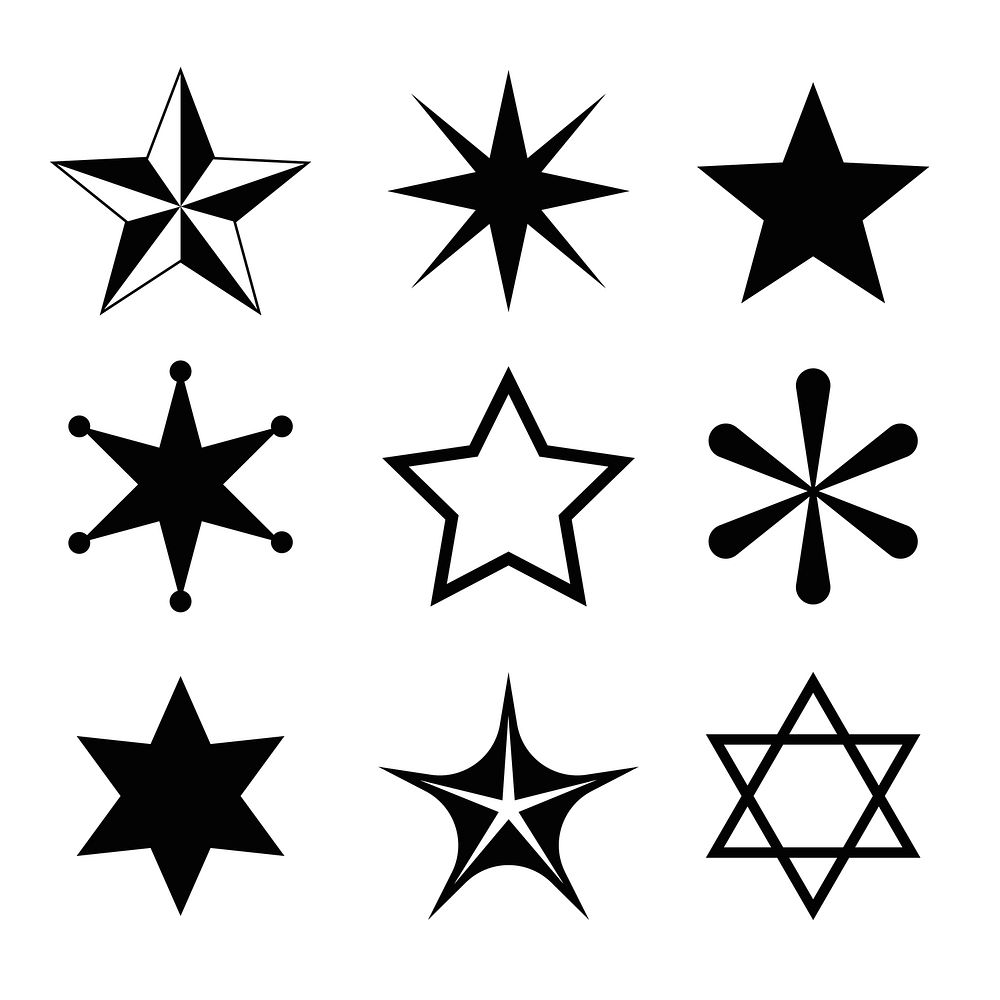 Set of mixed stars vector