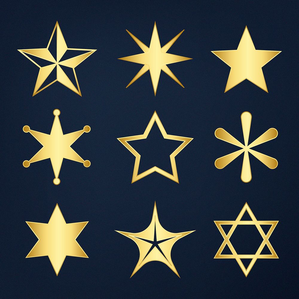Set of mixed stars vector
