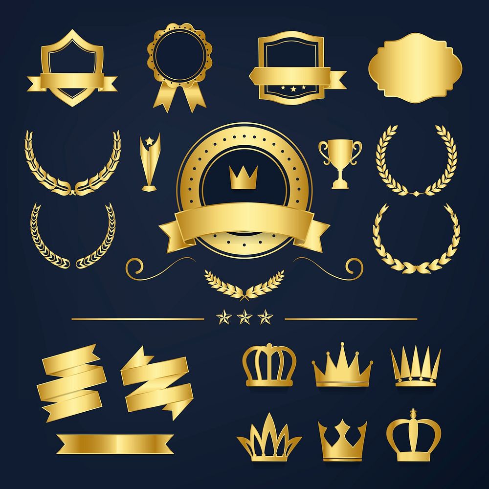 Premium quality badge and banner collection vectors