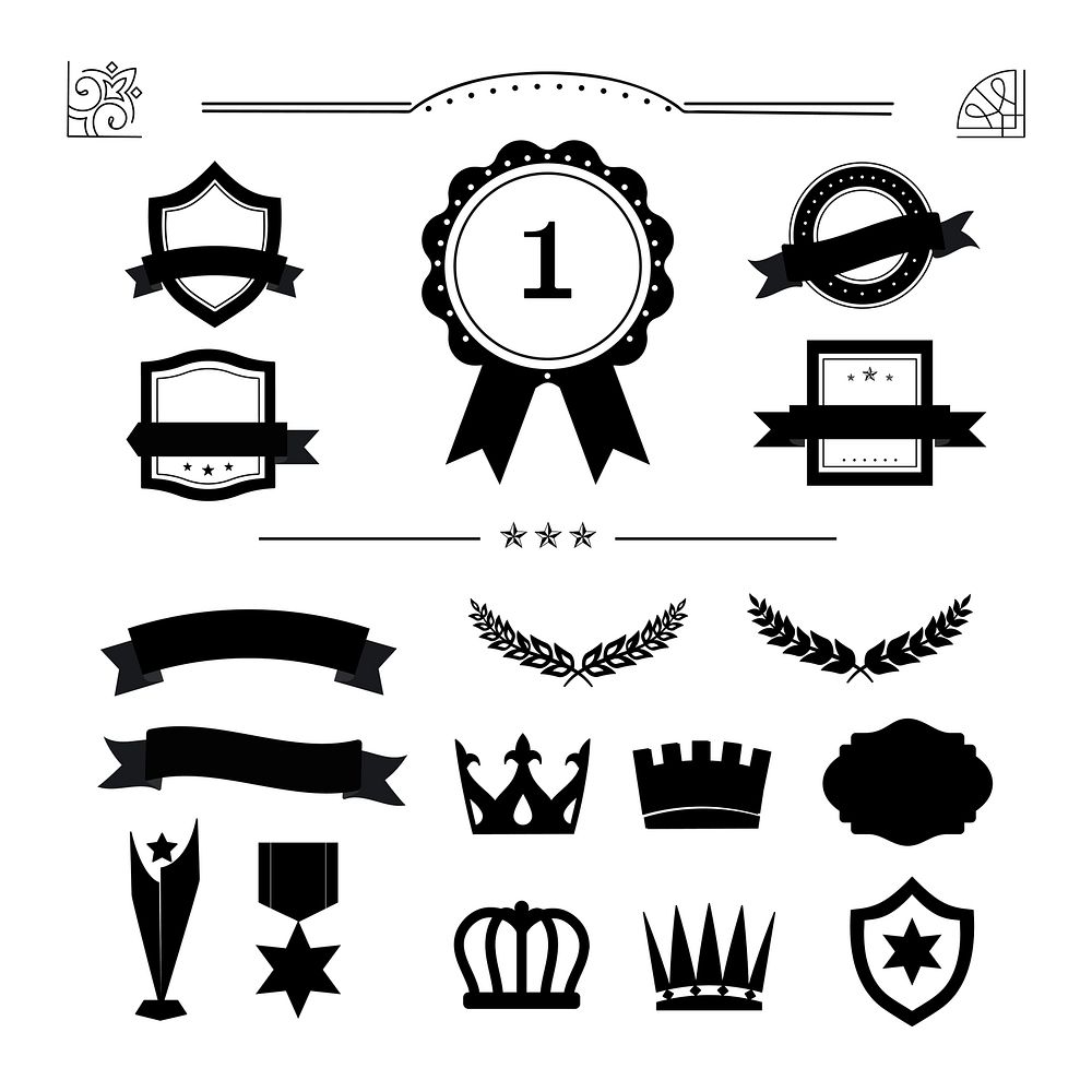 Premium quality badge and banner collection vectors