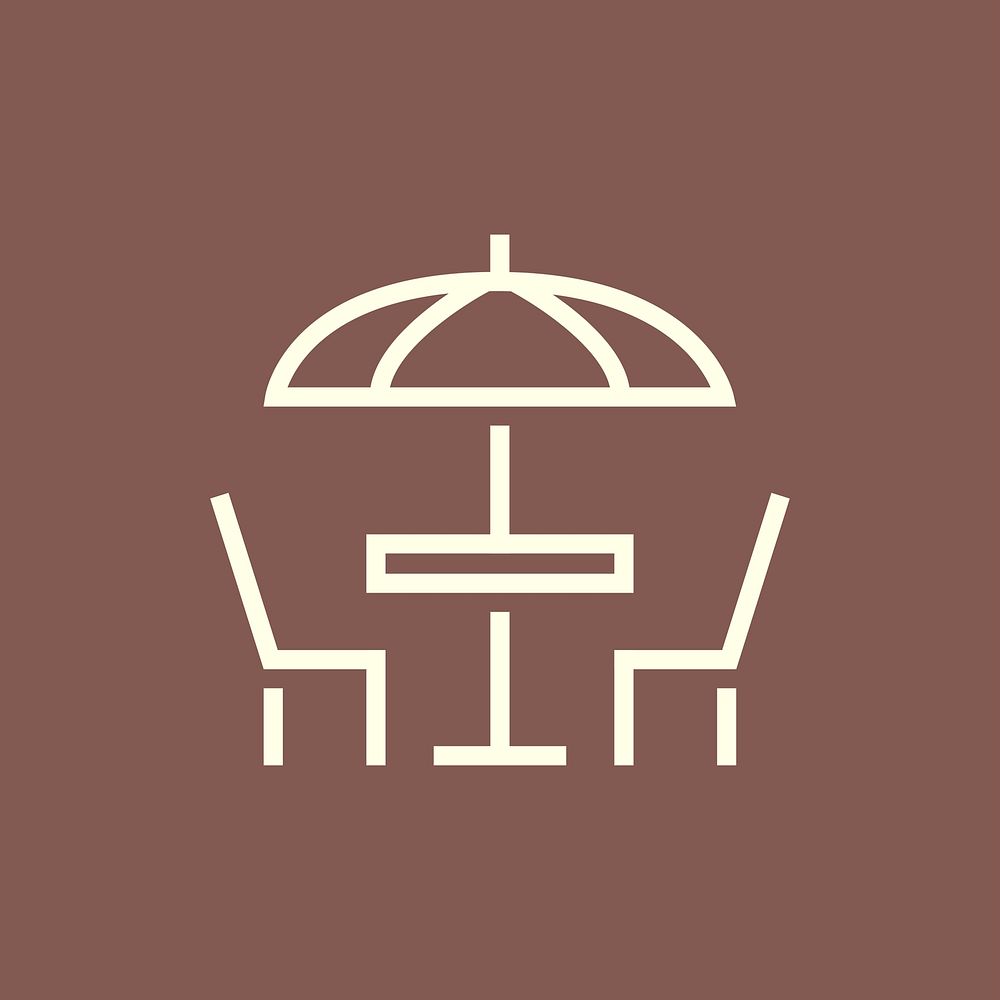 Outdoor dining restaurant icon vector