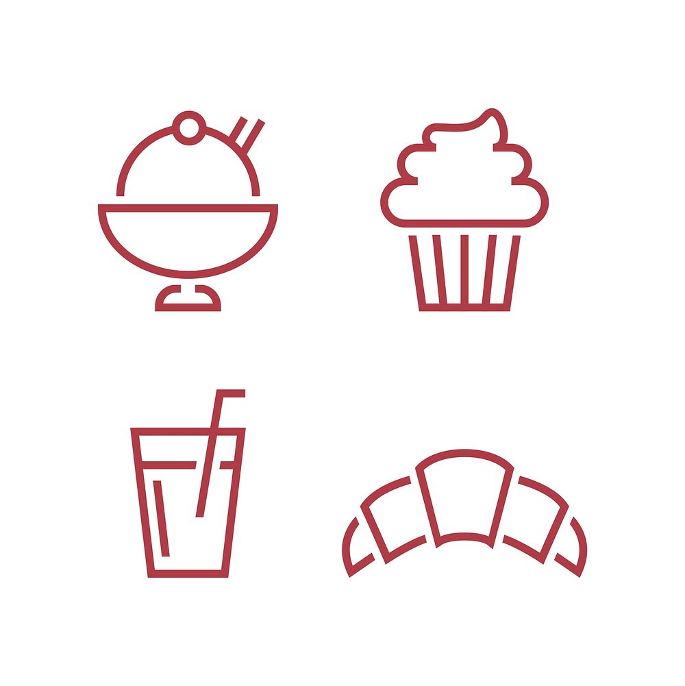 Set of restaurant icon vectors