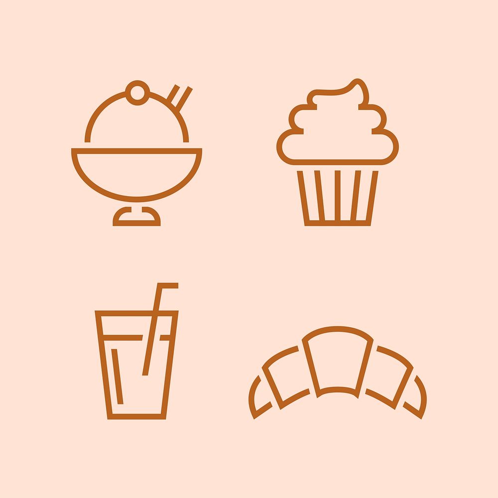 Set of restaurant icon vectors