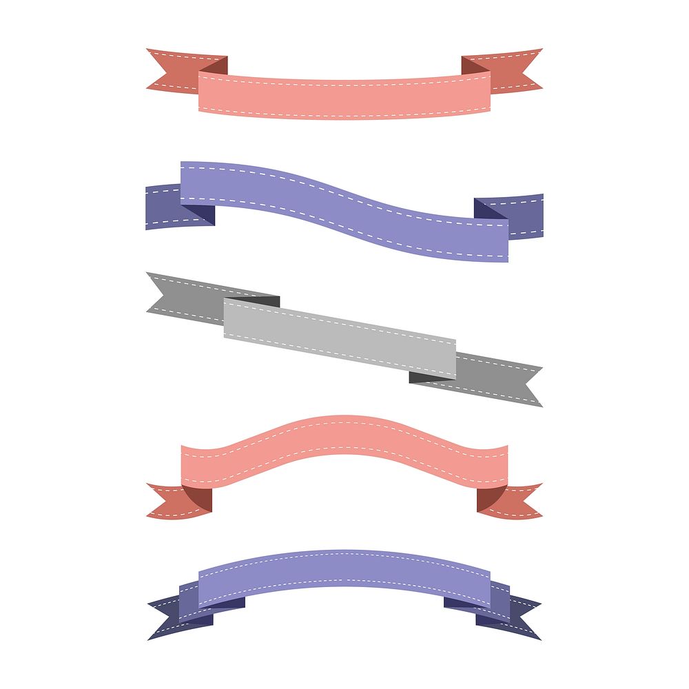 Set of colorful ribbon vectors