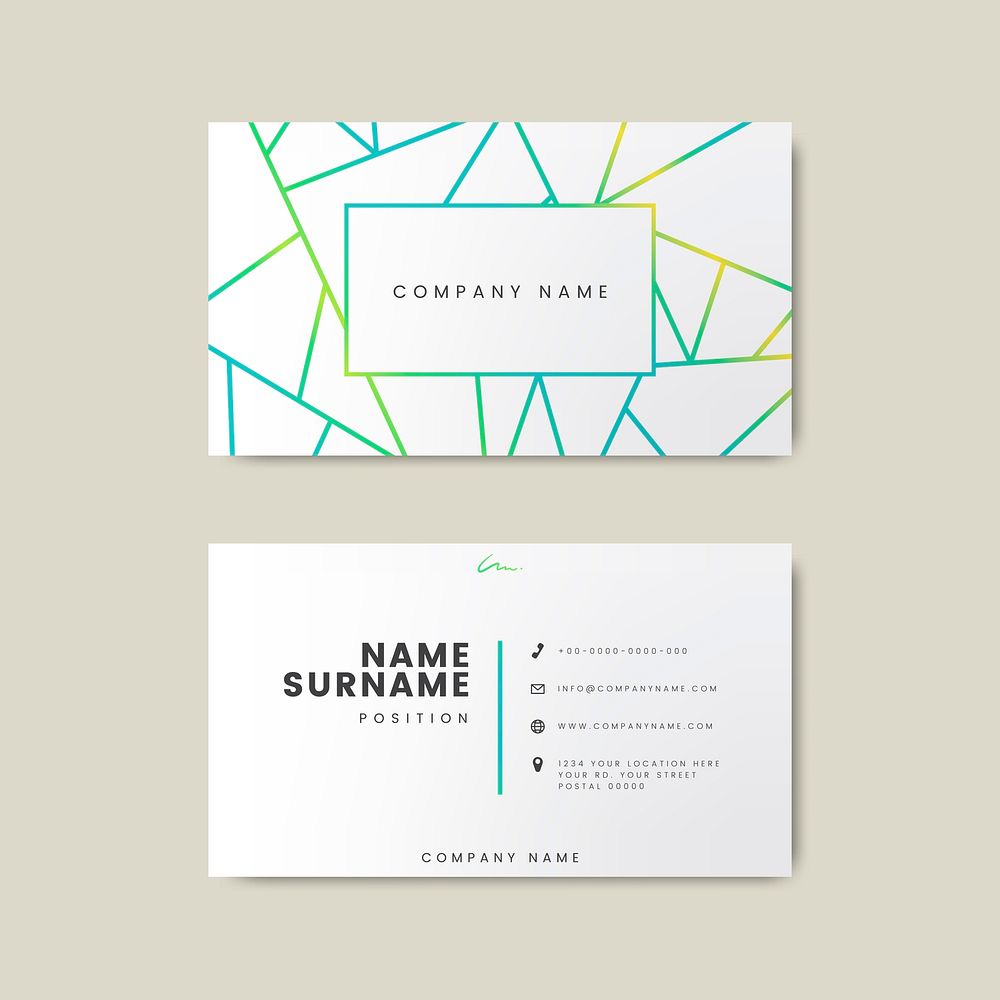 Creative minimal and modern business card design featuring geometric shapes