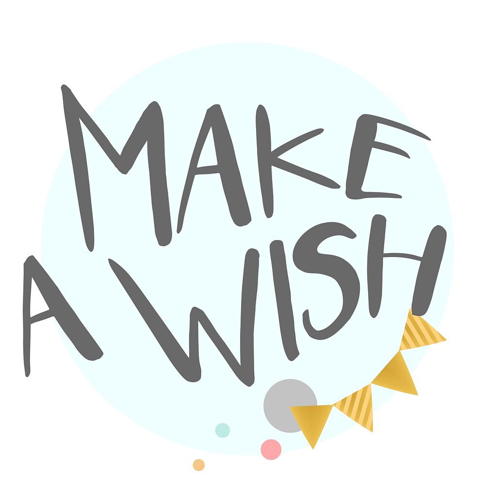 Make a wish typography vector
