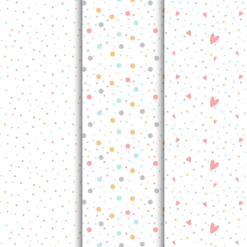 Set of colorful polka dot pattern vectors
