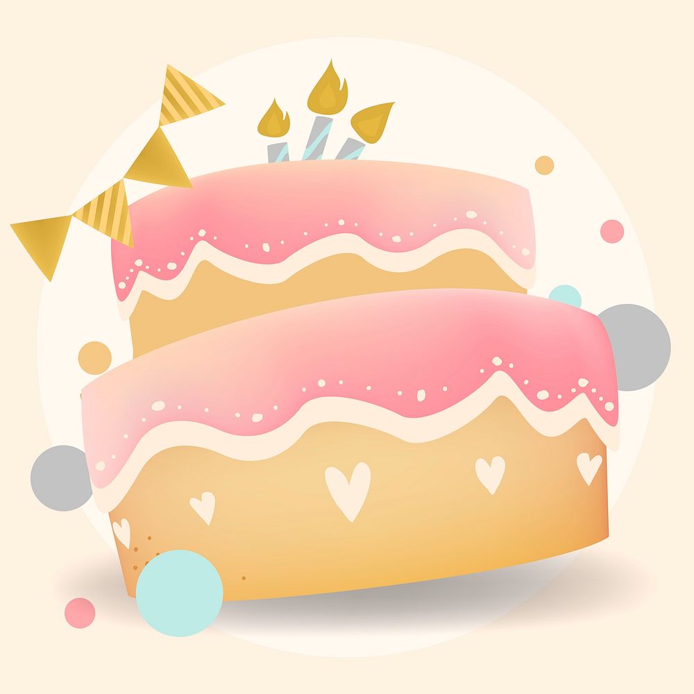 Happy birthday cake design vector