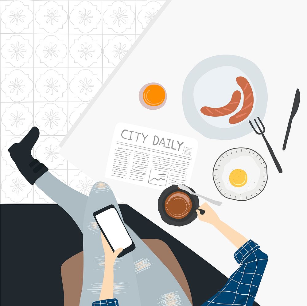 Illustration of people's daily life
