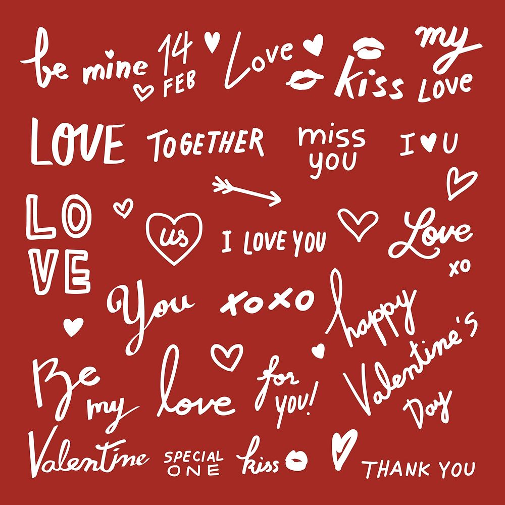 Valentine’s day greeting stickers vector cute card decorations collection