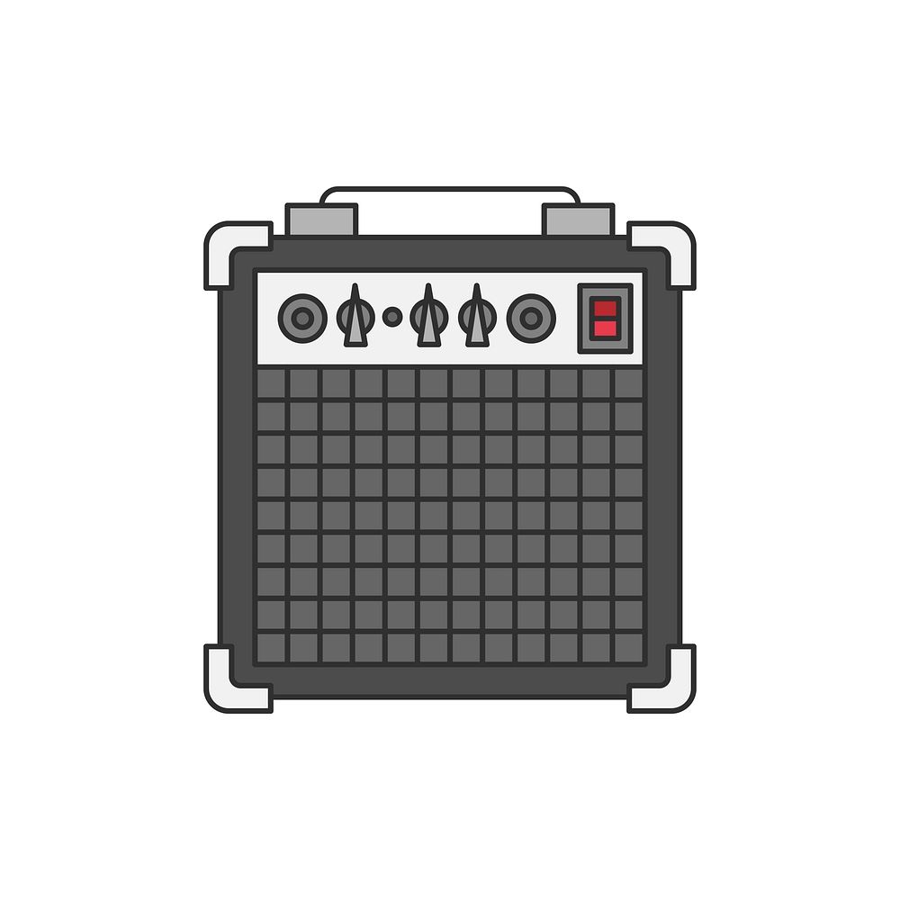 Bass or guitar amplifier illustration isolated on white