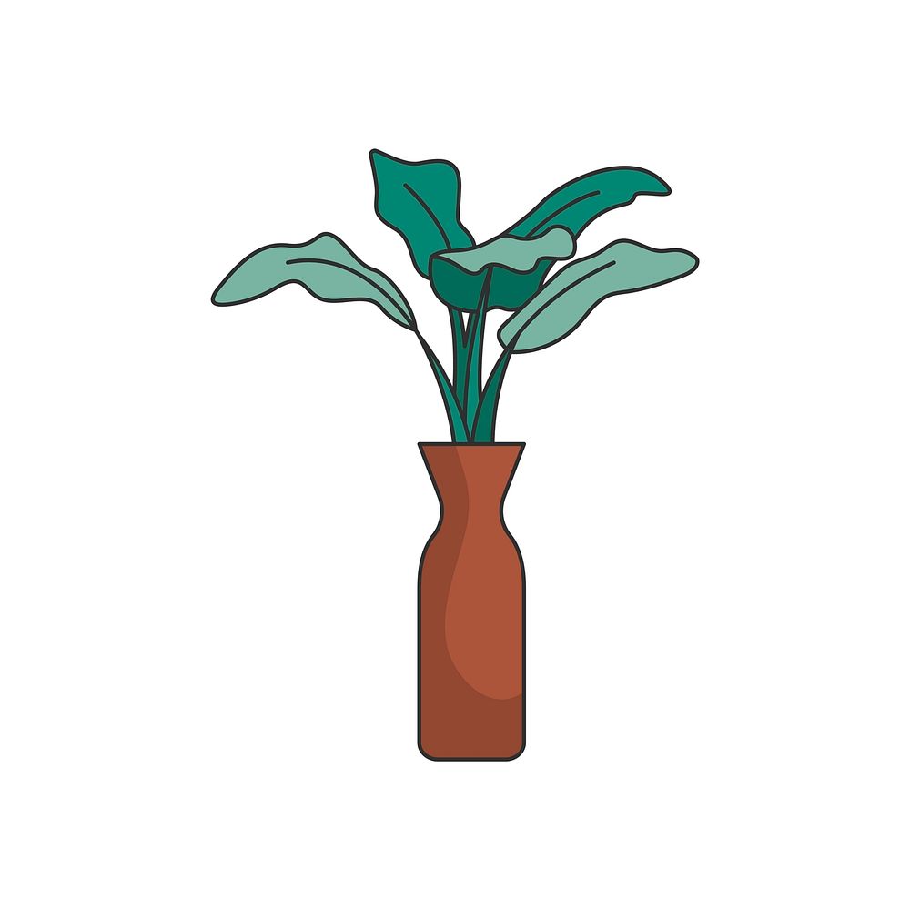 Illustration of a plant in a vase