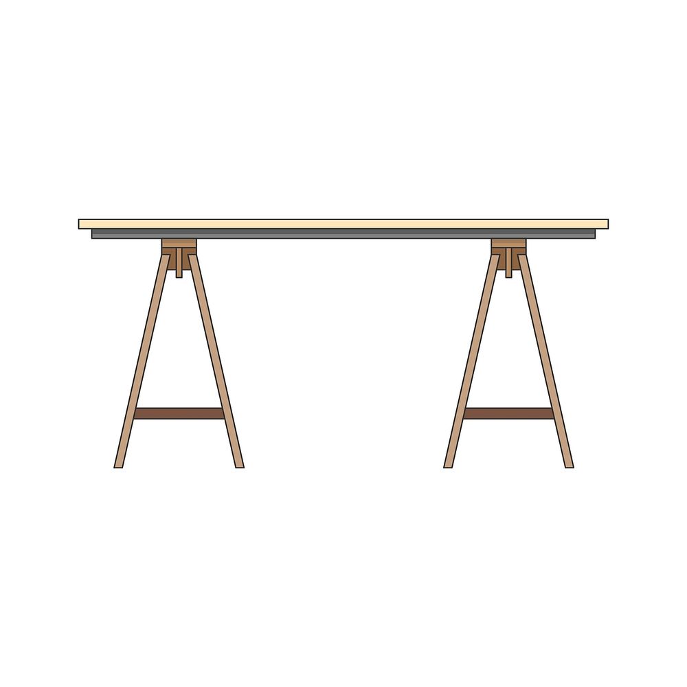 Illustration of a modern wooden office table