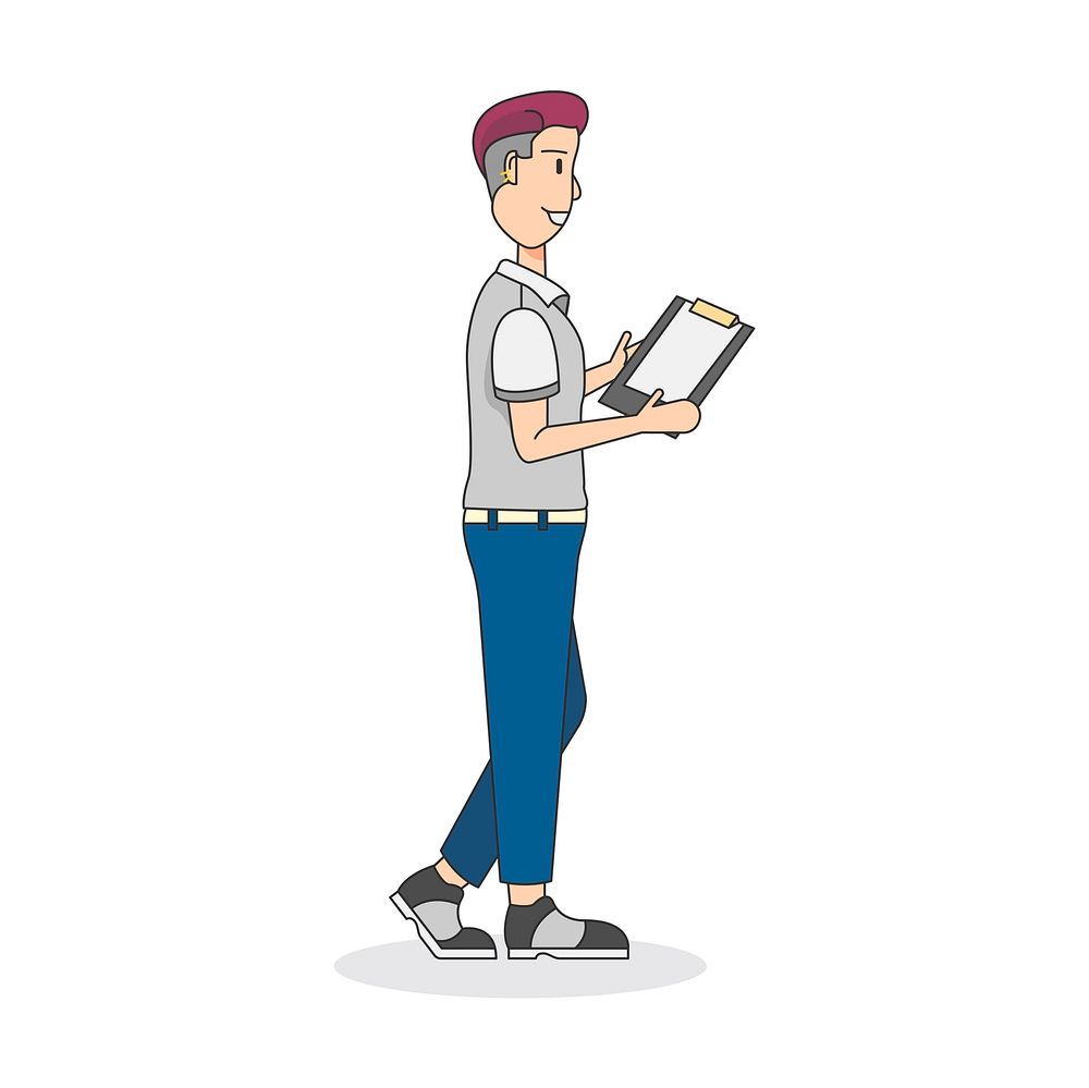 Illustration of man with a clipboard