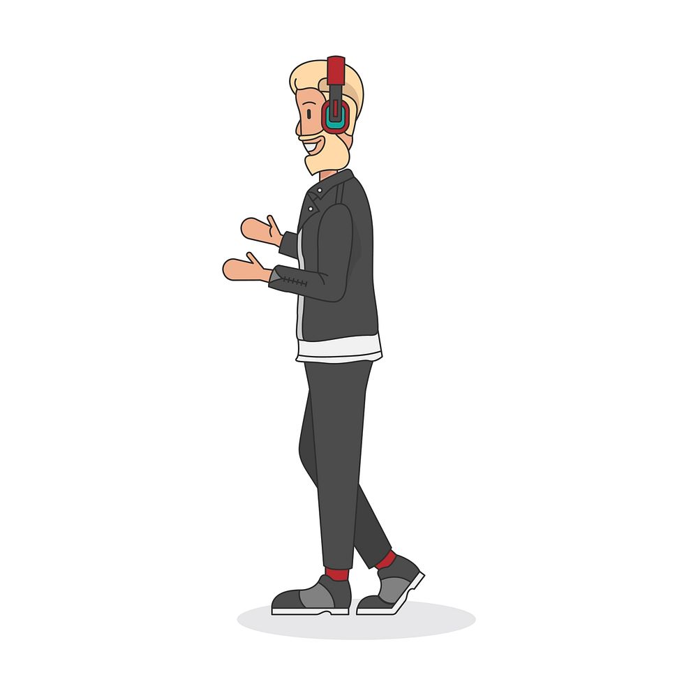 Illustration of an audio engineer or a music producer