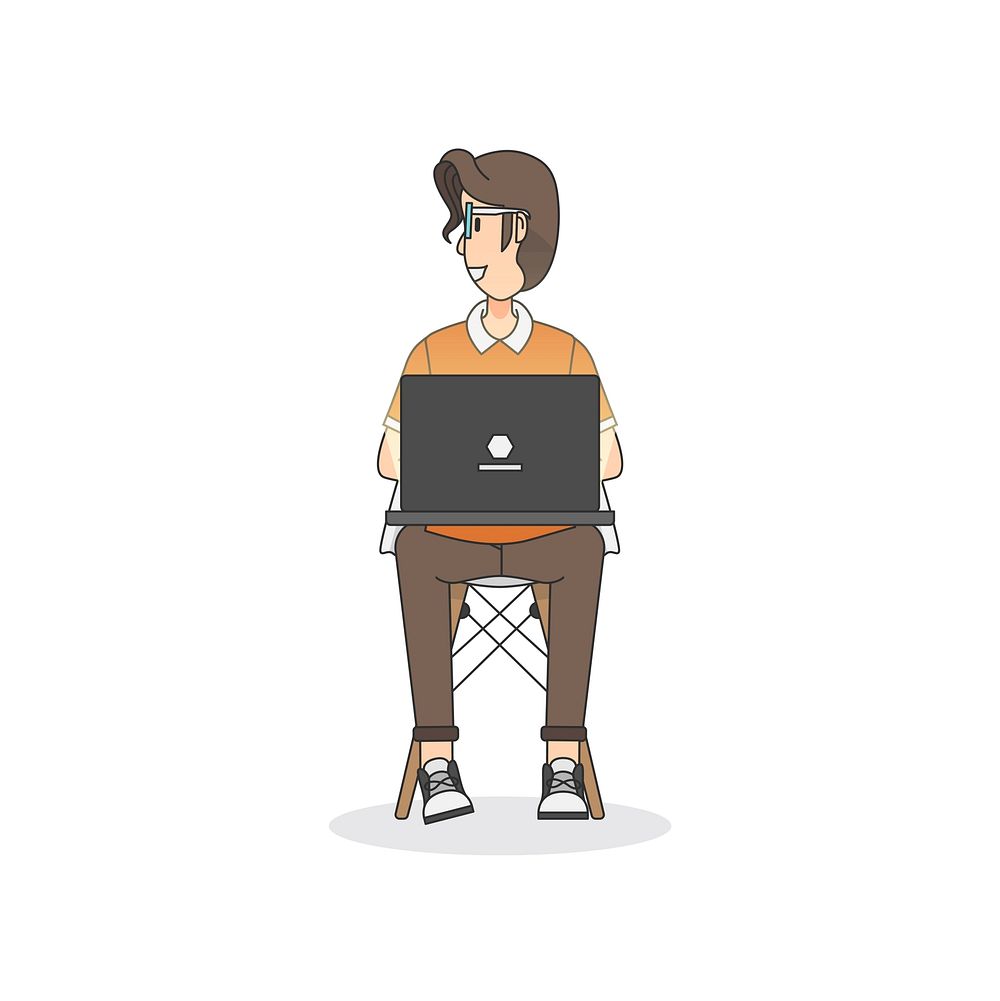 Illustration of a man sitting on a chair