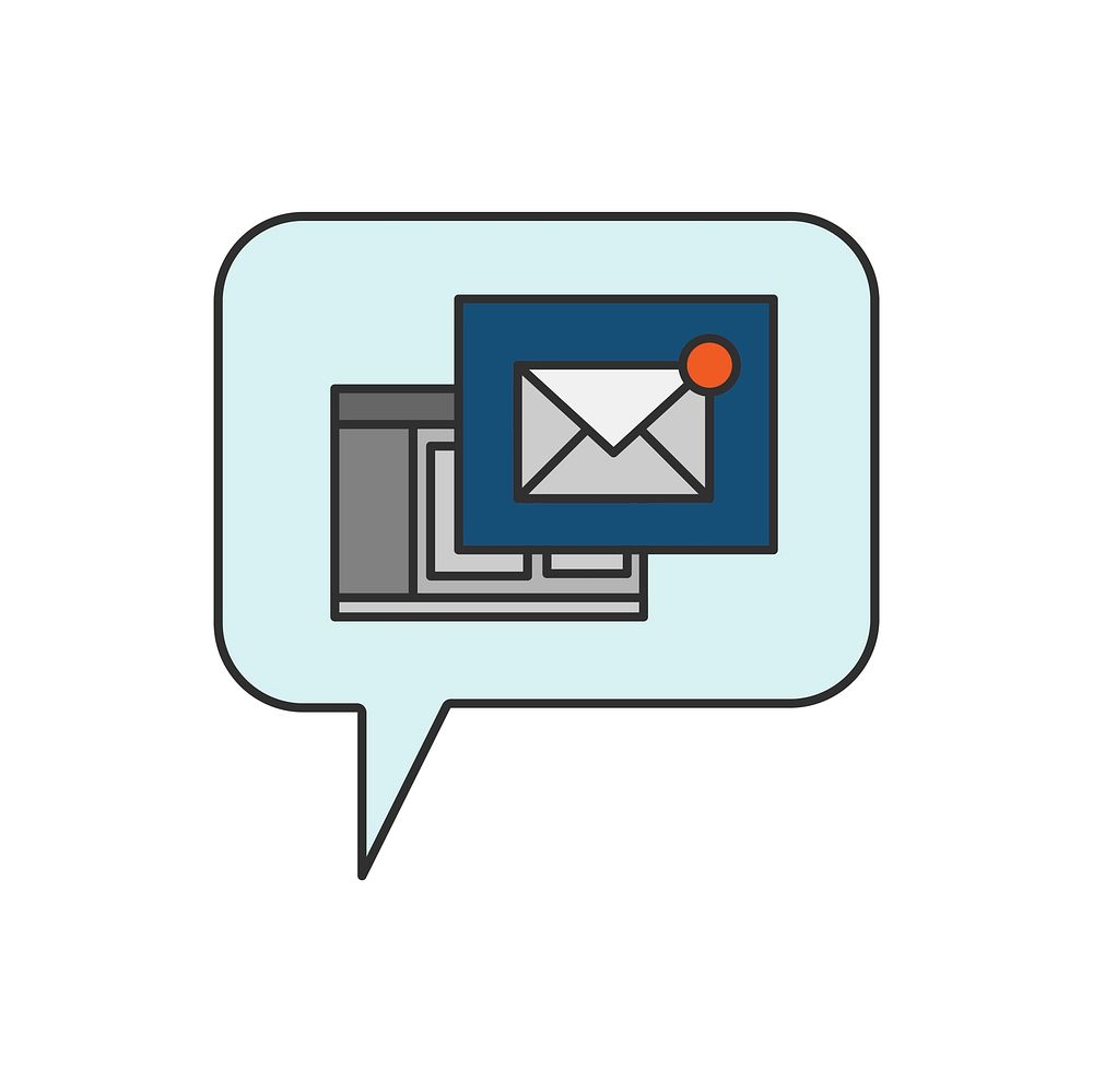 Email concept in a speech bubble