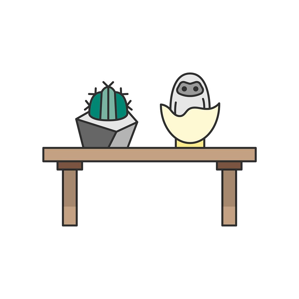 Illustration of home decor on a table