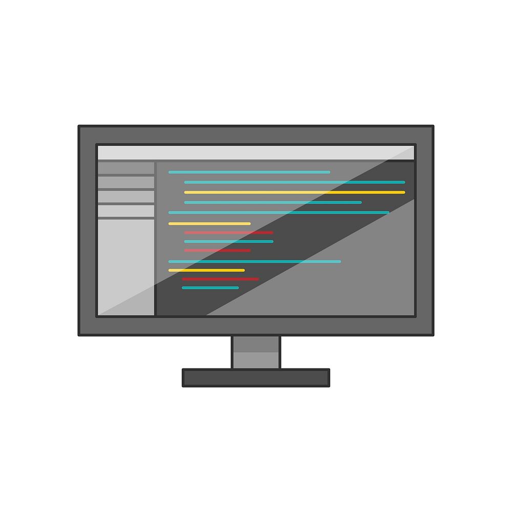 Illustration of a monitor with software on the desktop