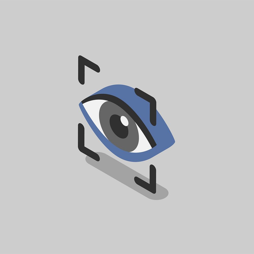 Illustration of eye recognition scanning