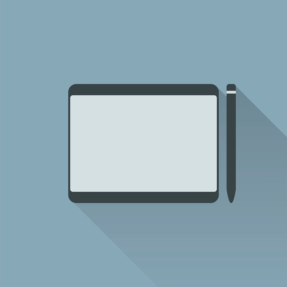 Illustration of graphic designer pen tablet