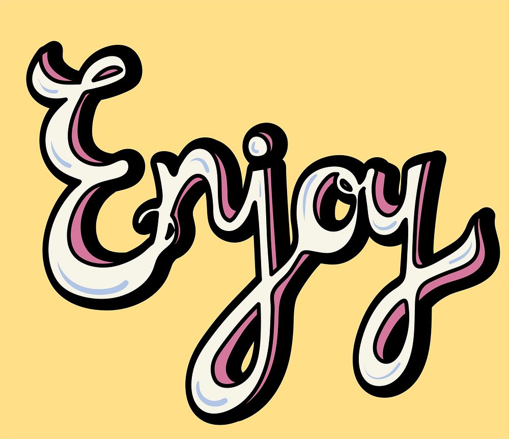 Enjoy word typography design illustration