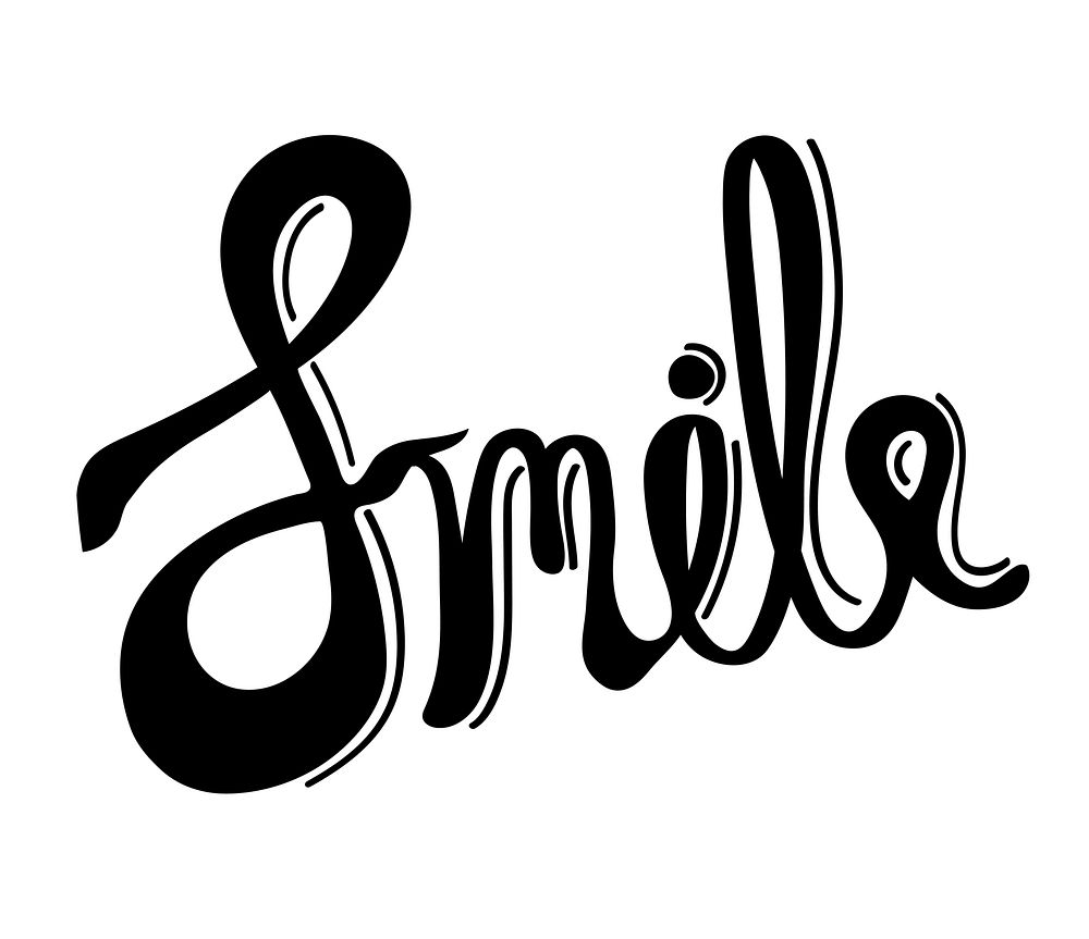 Smile word typography design illustration