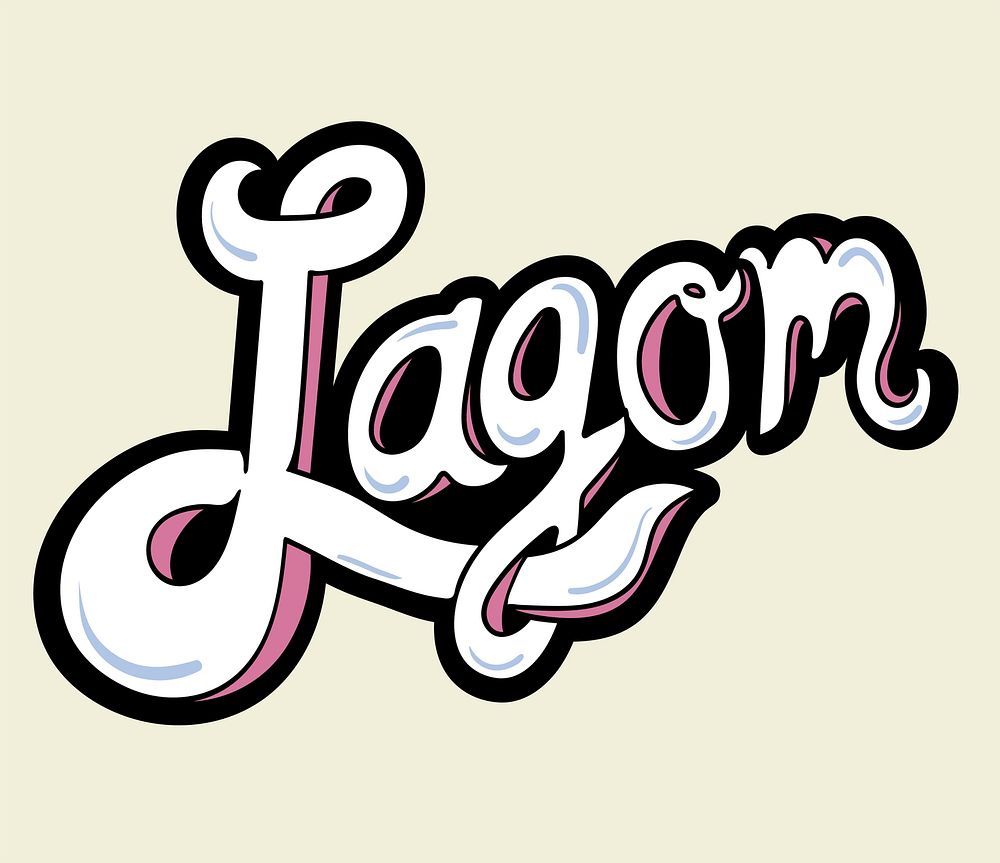 Lagom swedish word typography design illustration