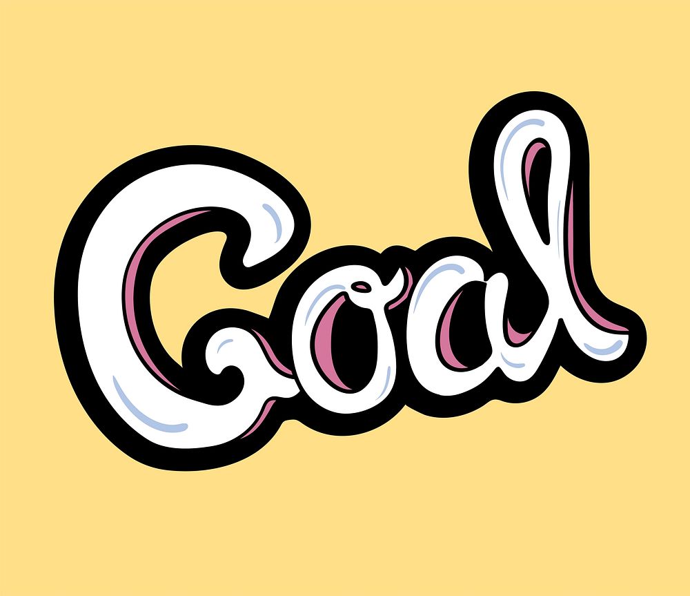 Goal word typography design illustration