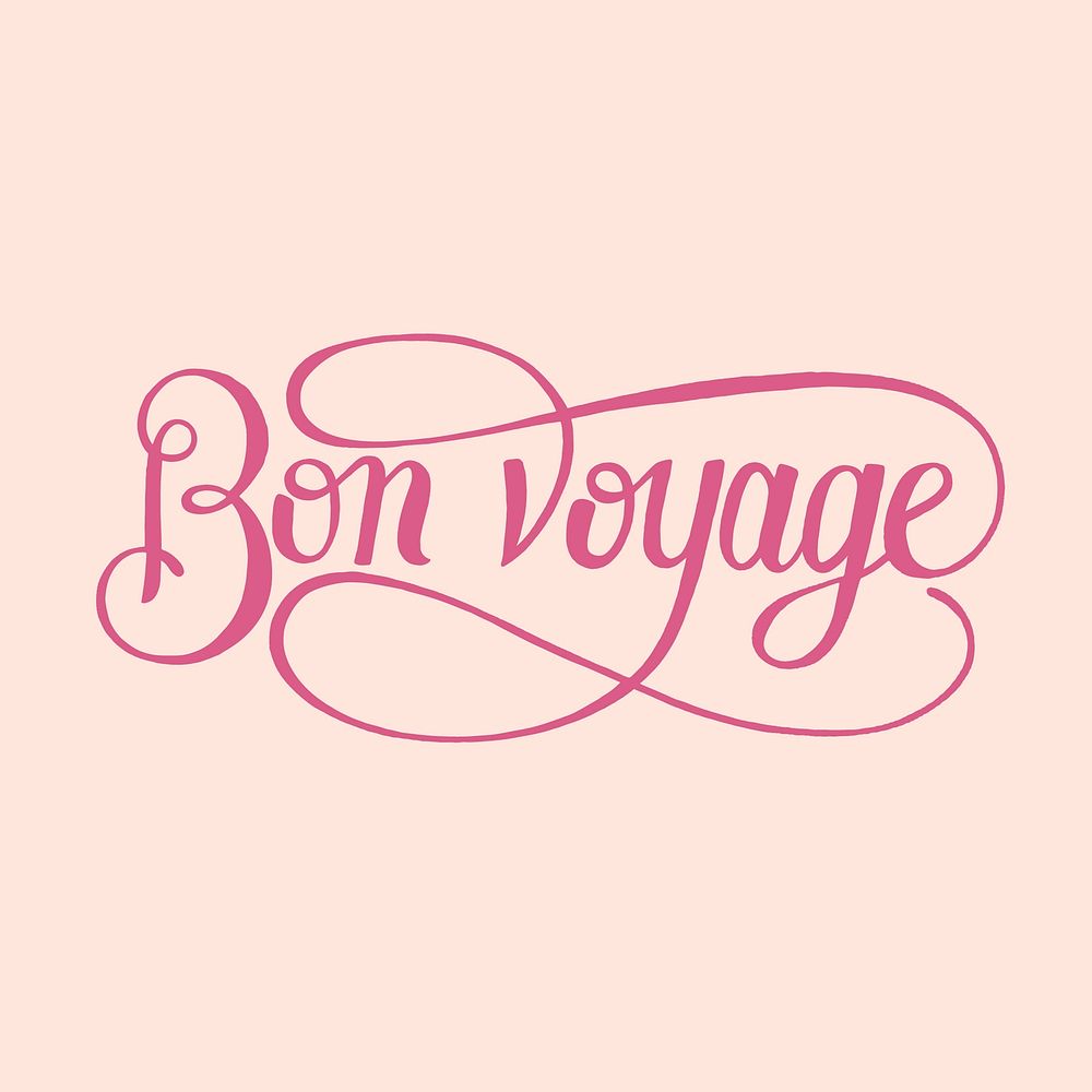 Bon voyage typography design illustration