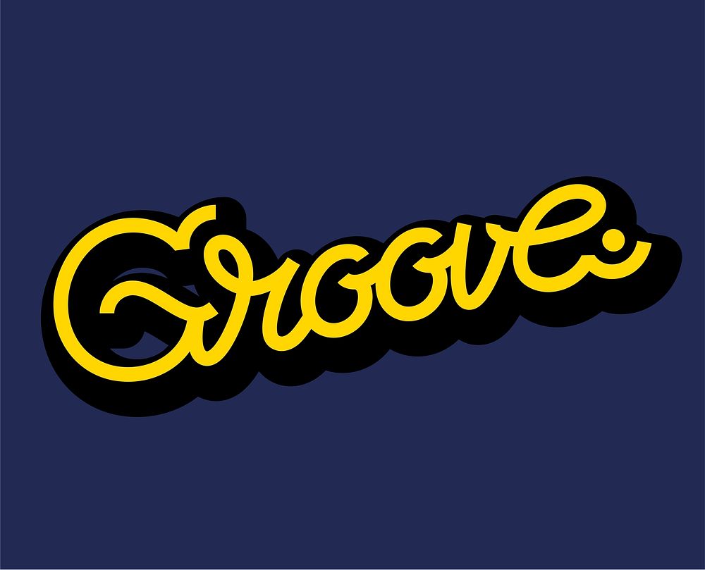 Groove word typography design illustration