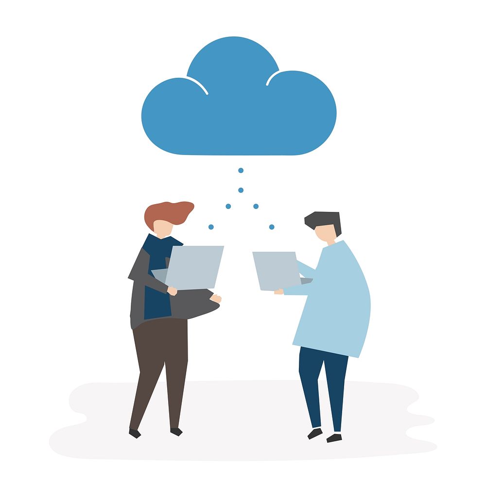 Cloud connection avatar illustration