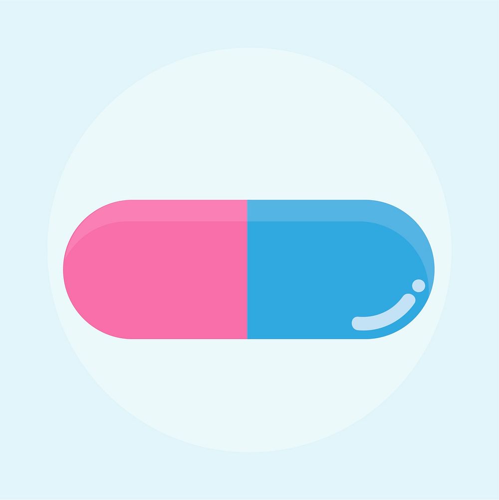 Colorful pill and medicine illustration