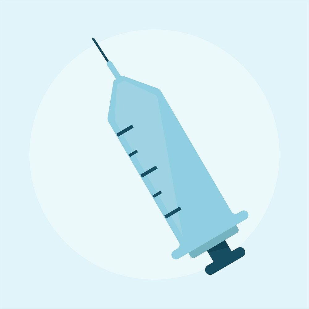Illustration of medical injection syringe
