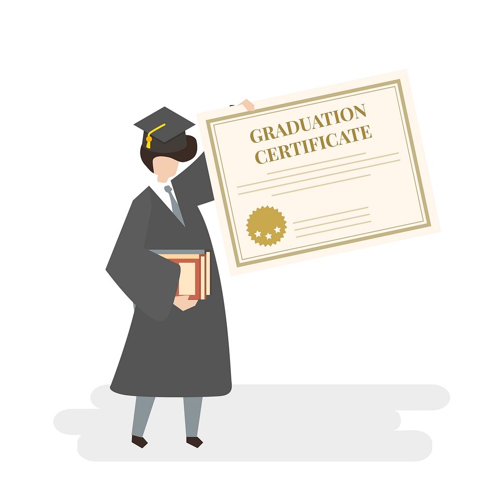 Illustration of graduation certificate